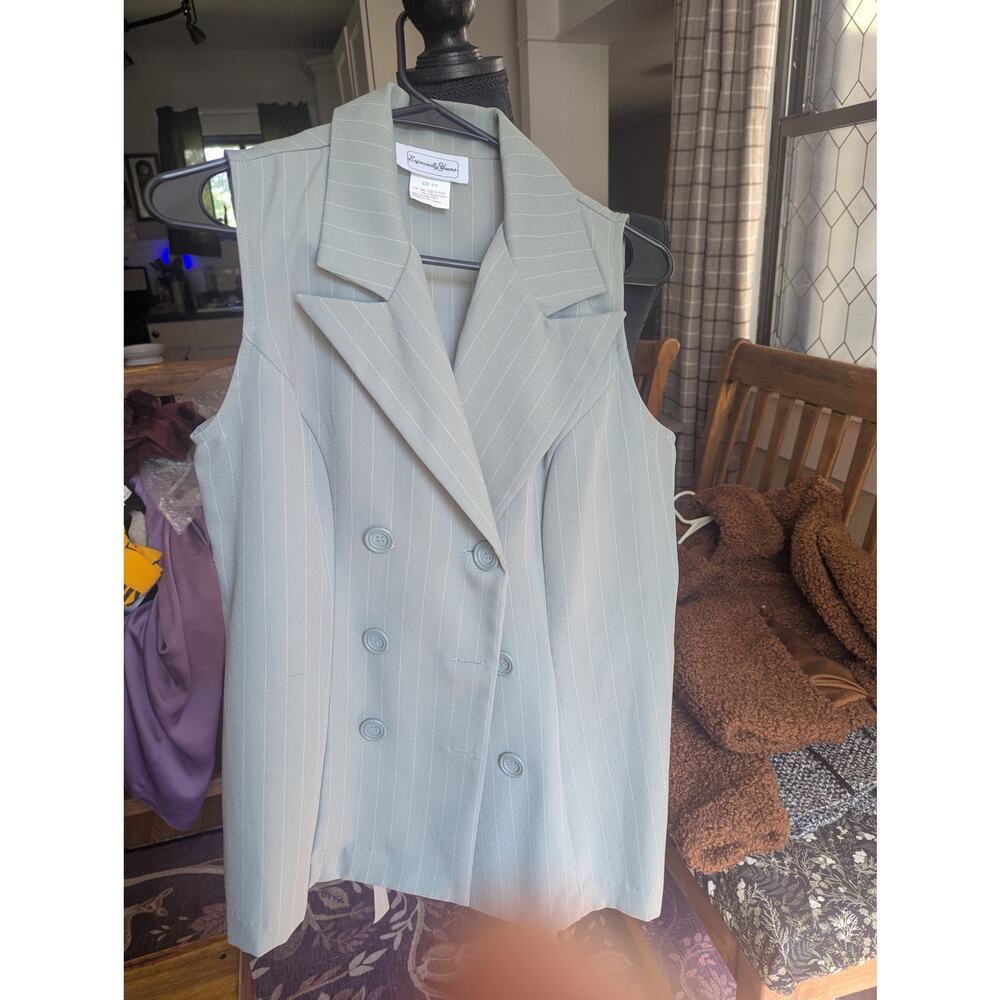 Vintage Sz 9/10 Especially Yours Pinstripe Grey Vest